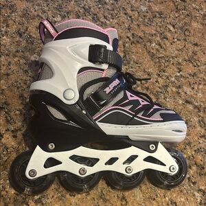 Youth Light-up Black and Pink Rollerblades